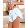 Ekouaer Womens Satin Pajama Shorts Side Slit Silk PJ Shorts Ruffled Lounge Bottoms Sleep shorts(Blue Leopard)