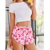 Ekouaer Womens Satin Pajama Shorts Side Slit Silk PJ Shorts Ruffled Lounge Bottoms Sleep shorts(Heart Leopard)