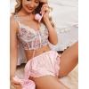 Ekouaer Womens Satin Pajama Shorts Side Slit Silk PJ Shorts Ruffled Lounge Bottoms Sleep shorts(Pink)