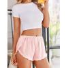 Ekouaer Womens Satin Pajama Shorts Side Slit Silk PJ Shorts Ruffled Lounge Bottoms Sleep shorts(Pink)