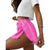 Ekouaer Womens Satin Pajama Shorts Side Slit Silk PJ Shorts Ruffled Lounge Bottoms Sleep shorts(Pink Leopard)