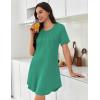 Ekouaer Nightgowns for Women Pleated Nightshirts Short Sleeve Sleepshirts Crew Neck Sleepwear Soft Night Gown Sleepdress(Light Green)