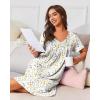 Ekouaer Nightgowns for Women with Pockets House Dress Pleated Night Gowns Short Sleeve Lounge Dress Floral Mumu Dress S-3XL(Multicolor)