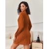 Ekouaer Women’s Nightgown Long Sleeve Ribbed Knit Nightshirt Round Neck Sleep Shirt Soft Sweater Dress S-XXL(Caramel)