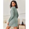 Ekouaer Women’s Nightgown Long Sleeve Ribbed Knit Nightshirt Round Neck Sleep Shirt Soft Sweater Dress S-XXL(Light Green)
