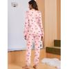 Ekouaer Womens Pajama Sets Cute Long Sleeve Pjs with Jogger Pants Soft Sleepwear Valentines Pajamas for Women Gifts XS-XXL(Apricot-bow Raspberry)