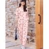 Ekouaer Womens Pajama Sets Cute Long Sleeve Pjs with Jogger Pants Soft Sleepwear Valentines Pajamas for Women Gifts XS-XXL(Apricot-bow Raspberry)