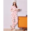 Ekouaer Womens Pajama Sets Cute Long Sleeve Pjs with Jogger Pants Soft Sleepwear Valentines Pajamas for Women Gifts XS-XXL(Apricot-bow Raspberry)