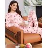 Ekouaer Womens Pajama Sets Cute Long Sleeve Pjs with Jogger Pants Soft Sleepwear Valentines Pajamas for Women Gifts XS-XXL(Apricot-bow Raspberry)