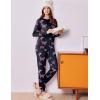 Ekouaer Womens Pajama Sets Cute Long Sleeve Pjs with Jogger Pants Soft Sleepwear Valentines Pajamas for Women Gifts XS-XXL(Black-pink Butterfly)