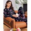 Ekouaer Womens Pajama Sets Cute Long Sleeve Pjs with Jogger Pants Soft Sleepwear Valentines Pajamas for Women Gifts XS-XXL(Black-pink Butterfly)
