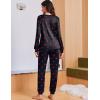 Ekouaer Womens Pajama Sets Cute Long Sleeve Pjs with Jogger Pants Soft Sleepwear Valentines Pajamas for Women Gifts XS-XXL(Black-red Heart)