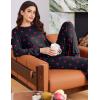 Ekouaer Womens Pajama Sets Cute Long Sleeve Pjs with Jogger Pants Soft Sleepwear Valentines Pajamas for Women Gifts XS-XXL(Black-red Heart)