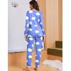 Ekouaer Womens Pajama Sets Cute Long Sleeve Pjs with Jogger Pants Soft Sleepwear Valentines Pajamas for Women Gifts XS-XXL(Blue-white Clouds)