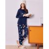 Ekouaer Womens Pajama Sets Cute Long Sleeve Pjs with Jogger Pants Soft Sleepwear Valentines Pajamas for Women Gifts XS-XXL(Dark Blue-planet)