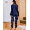 Ekouaer Womens Pajama Sets Cute Long Sleeve Pjs with Jogger Pants Soft Sleepwear Valentines Pajamas for Women Gifts XS-XXL(Dark Blue-planet)