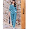 Ekouaer Womens Pajama Sets Cute Long Sleeve Pjs with Jogger Pants Soft Sleepwear Valentines Pajamas for Women Gifts XS-XXL(Green-white Heart)