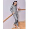 Ekouaer Womens Pajama Sets Cute Long Sleeve Pjs with Jogger Pants Soft Sleepwear Valentines Pajamas for Women Gifts XS-XXL(Grey-bow Heart)