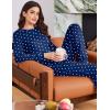 Ekouaer Womens Pajama Sets Cute Long Sleeve Pjs with Jogger Pants Soft Sleepwear Valentines Pajamas for Women Gifts XS-XXL(Navy Blue-white Pink Heart)