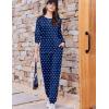 Ekouaer Womens Pajama Sets Cute Long Sleeve Pjs with Jogger Pants Soft Sleepwear Valentines Pajamas for Women Gifts XS-XXL(Navy Blue-white Pink Heart)