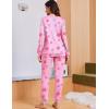Ekouaer Womens Pajama Sets Cute Long Sleeve Pjs with Jogger Pants Soft Sleepwear Valentines Pajamas for Women Gifts XS-XXL(Pink-doughnut)