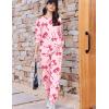 Ekouaer Womens Pajama Sets Cute Long Sleeve Pjs with Jogger Pants Soft Sleepwear Valentines Pajamas for Women Gifts XS-XXL(Pink-red Bow)