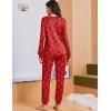 Ekouaer Womens Pajama Sets Cute Long Sleeve Pjs with Jogger Pants Soft Sleepwear Valentines Pajamas for Women Gifts XS-XXL(Red-bow Goblet)