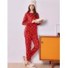 Ekouaer Womens Pajama Sets Cute Long Sleeve Pjs with Jogger Pants Soft Sleepwear Valentines Pajamas for Women Gifts XS-XXL(Red-bow Goblet)