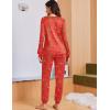 Ekouaer Womens Pajama Sets Cute Long Sleeve Pjs with Jogger Pants Soft Sleepwear Valentines Pajamas for Women Gifts XS-XXL(Red-christmas Print)