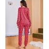 Ekouaer Womens Pajama Sets Cute Long Sleeve Pjs with Jogger Pants Soft Sleepwear Valentines Pajamas for Women Gifts XS-XXL(Red-heart)