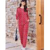 Ekouaer Womens Pajama Sets Cute Long Sleeve Pjs with Jogger Pants Soft Sleepwear Valentines Pajamas for Women Gifts XS-XXL(Red-heart)