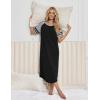 Ekouaer Nightgowns for Women Cotton Long Night Gowns Plus Size Moo Moos Short Sleeve House Dress Soft Sleep Shirts S-5XL(Black)