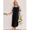 Ekouaer Nightgowns for Women Cotton Long Night Gowns Plus Size Moo Moos Short Sleeve House Dress Soft Sleep Shirts S-5XL(Black)