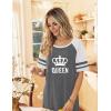 Ekouaer Nightgowns for Women Cotton Long Night Gowns Plus Size Moo Moos Short Sleeve House Dress Soft Sleep Shirts S-5XL(Grey Queen)