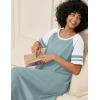 Ekouaer Nightgowns for Women Cotton Long Night Gowns Plus Size Moo Moos Short Sleeve House Dress Soft Sleep Shirts S-5XL(Light Green)