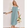 Ekouaer Nightgowns for Women Cotton Long Night Gowns Plus Size Moo Moos Short Sleeve House Dress Soft Sleep Shirts S-5XL(Light Green)