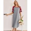 Ekouaer Nightgowns for Women Cotton Long Night Gowns Plus Size Moo Moos Short Sleeve House Dress Soft Sleep Shirts S-5XL(Light Grey)