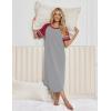 Ekouaer Nightgowns for Women Cotton Long Night Gowns Plus Size Moo Moos Short Sleeve House Dress Soft Sleep Shirts S-5XL(Light Grey)