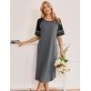 Ekouaer Nightgowns for Women Cotton Long Night Gowns Plus Size Moo Moos Short Sleeve House Dress Soft Sleep Shirts S-5XL(Medium Grey)