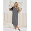 Ekouaer Nightgowns for Women Cotton Long Night Gowns Plus Size Moo Moos Short Sleeve House Dress Soft Sleep Shirts S-5XL(Medium Grey)