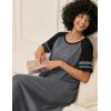 Ekouaer Nightgowns for Women Cotton Long Night Gowns Plus Size Moo Moos Short Sleeve House Dress Soft Sleep Shirts S-5XL(Medium Grey)