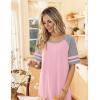 Ekouaer Nightgowns for Women Cotton Long Night Gowns Plus Size Moo Moos Short Sleeve House Dress Soft Sleep Shirts S-5XL(Pink)