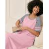 Ekouaer Nightgowns for Women Cotton Long Night Gowns Plus Size Moo Moos Short Sleeve House Dress Soft Sleep Shirts S-5XL(Pink)