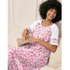 Ekouaer Nightgowns for Women Cotton Long Night Gowns Plus Size Moo Moos Short Sleeve House Dress Soft Sleep Shirts S-5XL(Pink Floral)