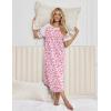 Ekouaer Nightgowns for Women Cotton Long Night Gowns Plus Size Moo Moos Short Sleeve House Dress Soft Sleep Shirts S-5XL(Pink Floral)