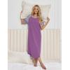 Ekouaer Nightgowns for Women Cotton Long Night Gowns Plus Size Moo Moos Short Sleeve House Dress Soft Sleep Shirts S-5XL(Purple Red)