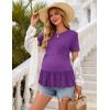 Ekouaer 3 Pack Women’s Maternity Shirts Short Sleeve Ruffle Pregnancy Clothes Blouse Peplum Babydoll Tops Casual Mama Tee(Black/Navy Blue/Purple)