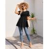 Ekouaer 3 Pack Women’s Maternity Shirts Short Sleeve Ruffle Pregnancy Clothes Blouse Peplum Babydoll Tops Casual Mama Tee(Black/Navy/Dusty Rose)