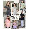 Ekouaer 3 Pack Women’s Maternity Shirts Short Sleeve Ruffle Pregnancy Clothes Blouse Peplum Babydoll Tops Casual Mama Tee(Light Green/Blue Green/Dirty Pink)