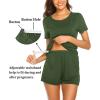 Ekouaer Maternity Pajamas Nursing Pjs for Breastfeeding Shirt and Adjustable Maternity Short Postpartum Sleepwear(Army Green)